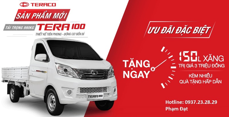 teraco-1-tan Tera 100 thùng kín - Xe tải Teraco 1 tấn Daehan 1T