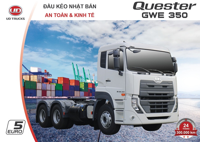 Xe đầu kéo UD Quester 6x4 (3 chân) GWE350 Euro 5