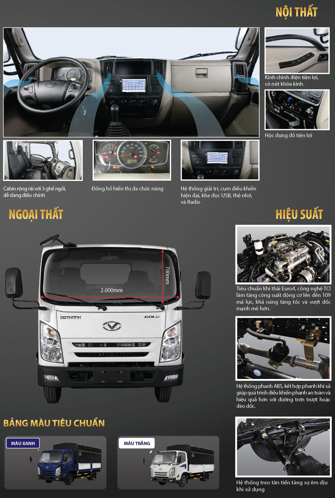 uu-diem-iz65 noi that tien nghi cua xe tai iz65